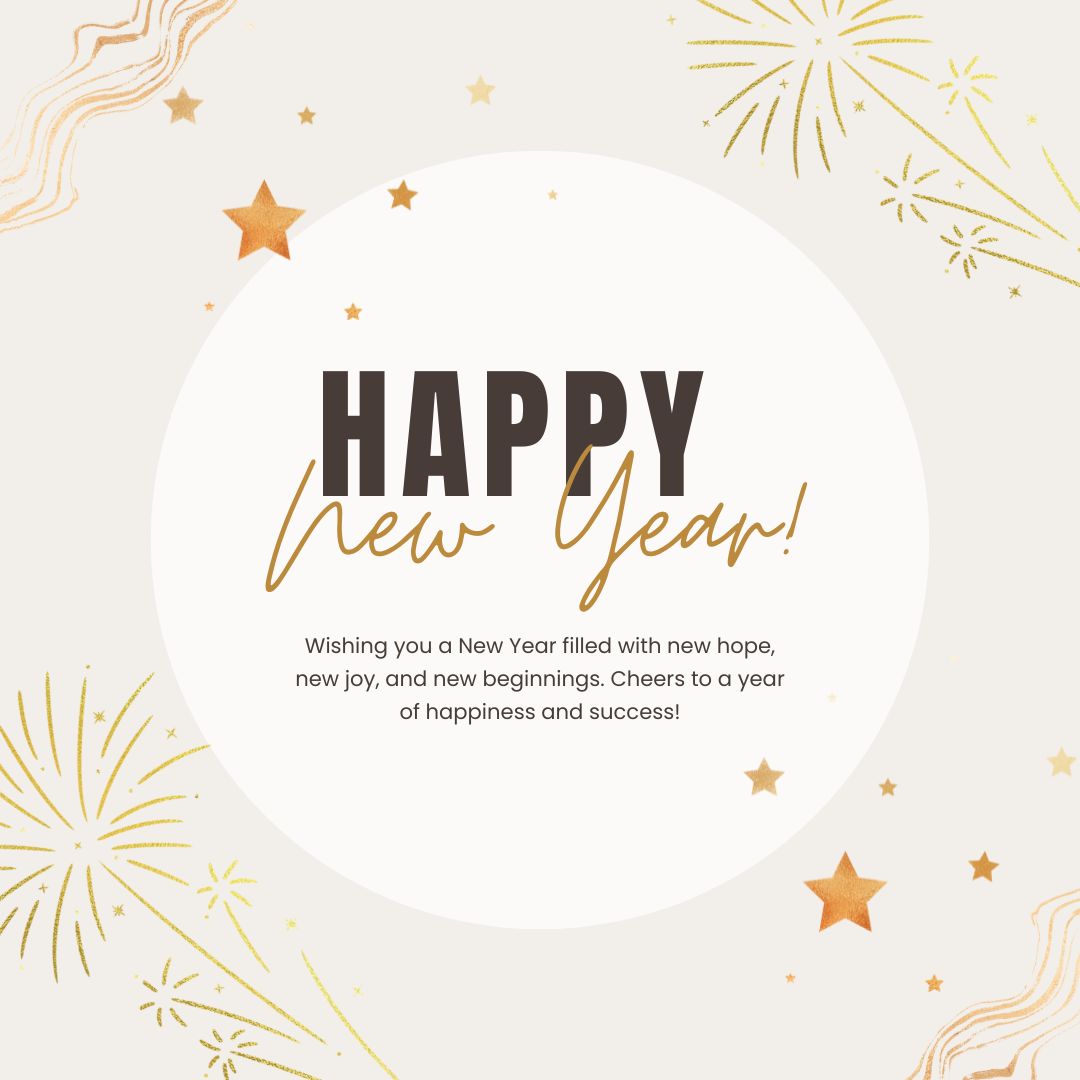 Gold and White Minimalist New Year